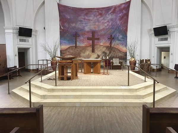 Interior photo of church alter Interior photo of church alter