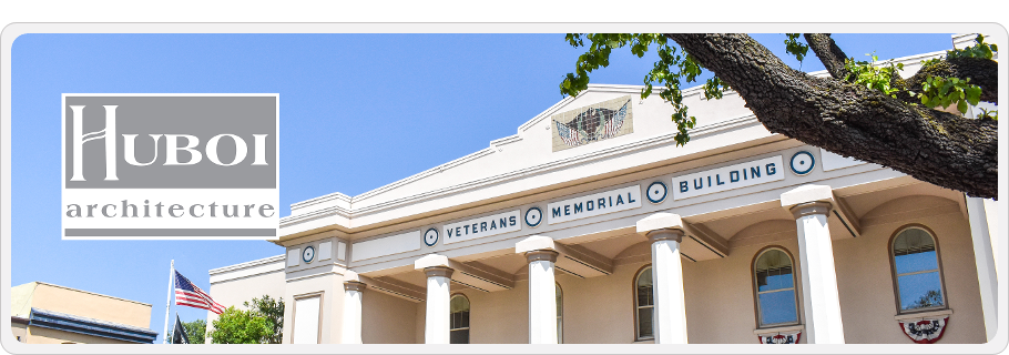 Photo of Veterans building with Huboi logo